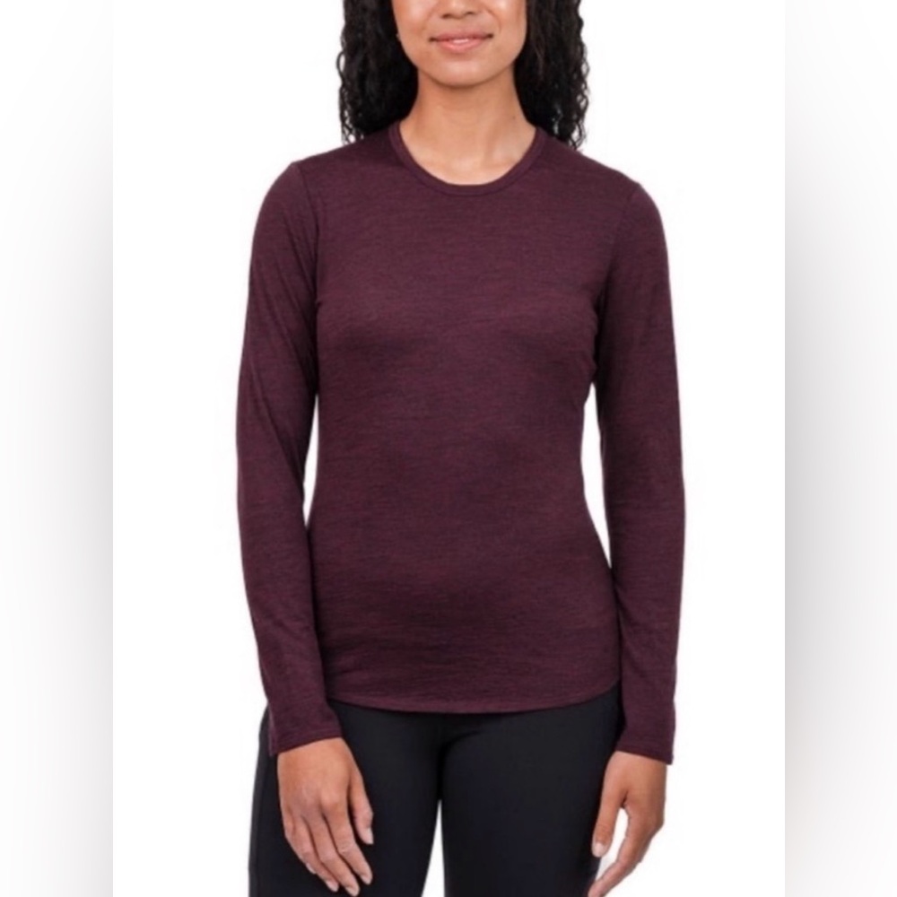 SEGMENTS Merino Wool maroon Top Long Sleeve L